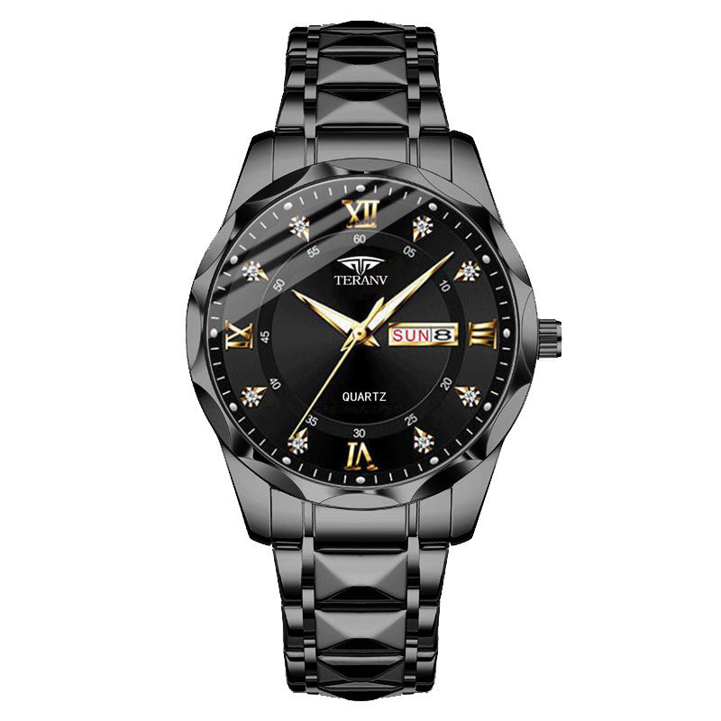 Watch Men's Chinese And English Calendar Diamond Shell