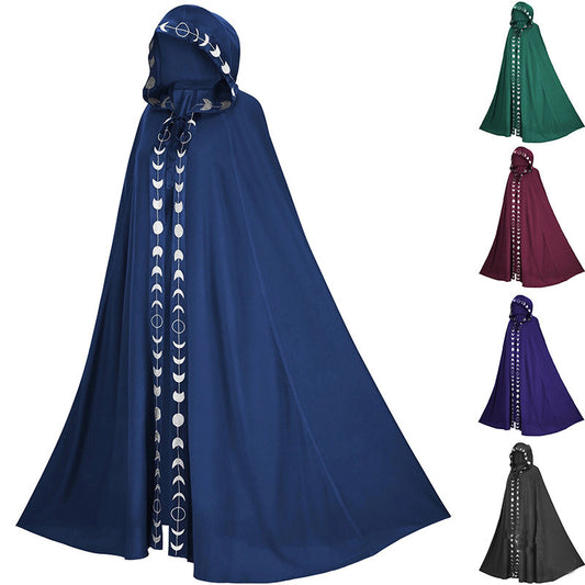 Hooded Cloak Medieval Renaissance 5 Color Printed Cloak Halloween Cosplay Costume New Fashion Festival Play Costume Halloween Costumes